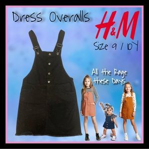 H&M BLACK JEANS OVERALL DRESS KIDS size 9/10